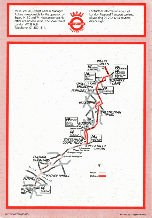 February 1987 diagram, taken from 1987 leaflet